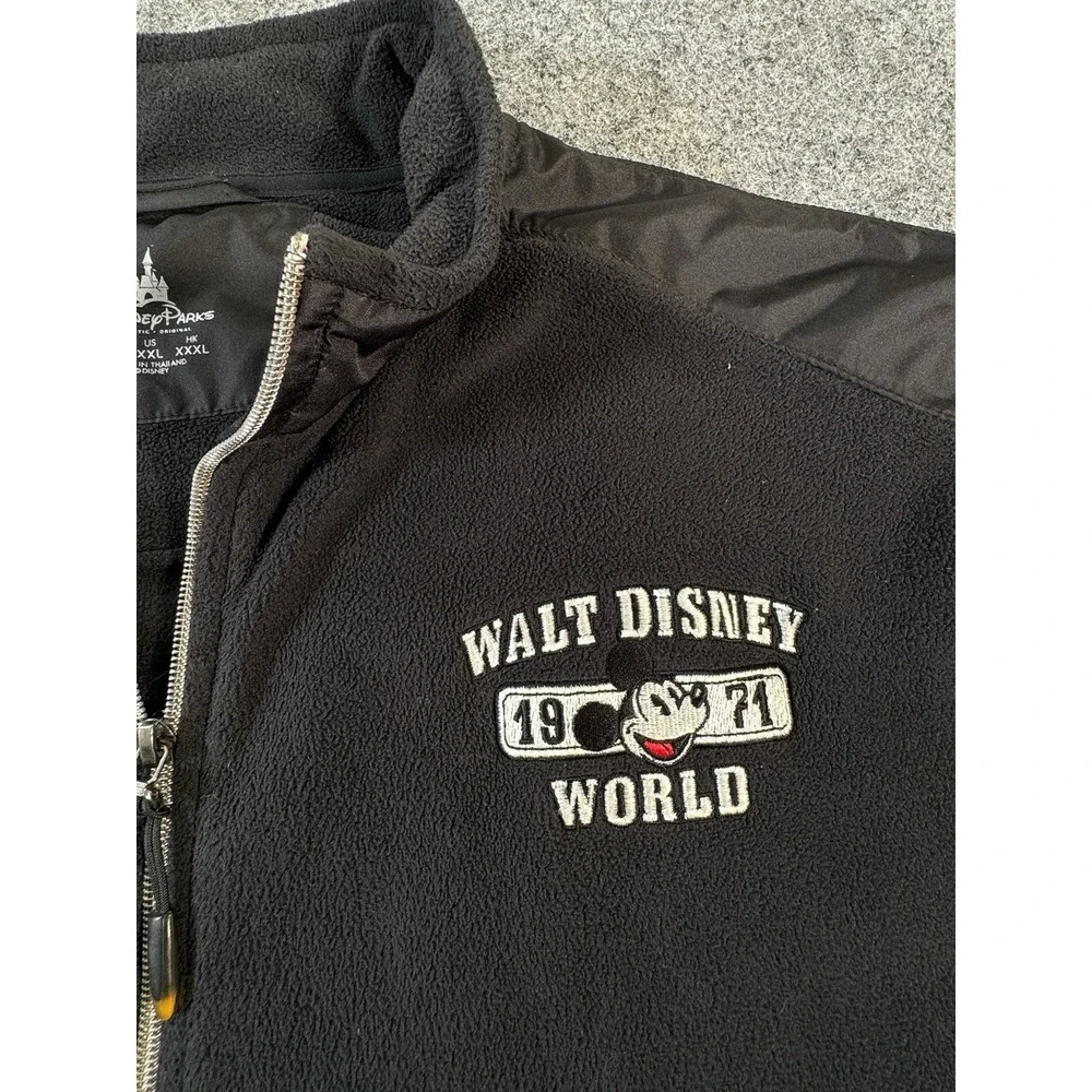 Disney Parks Walt Disney World 1971 Mickey Men's XXL Black Fleece Jacket